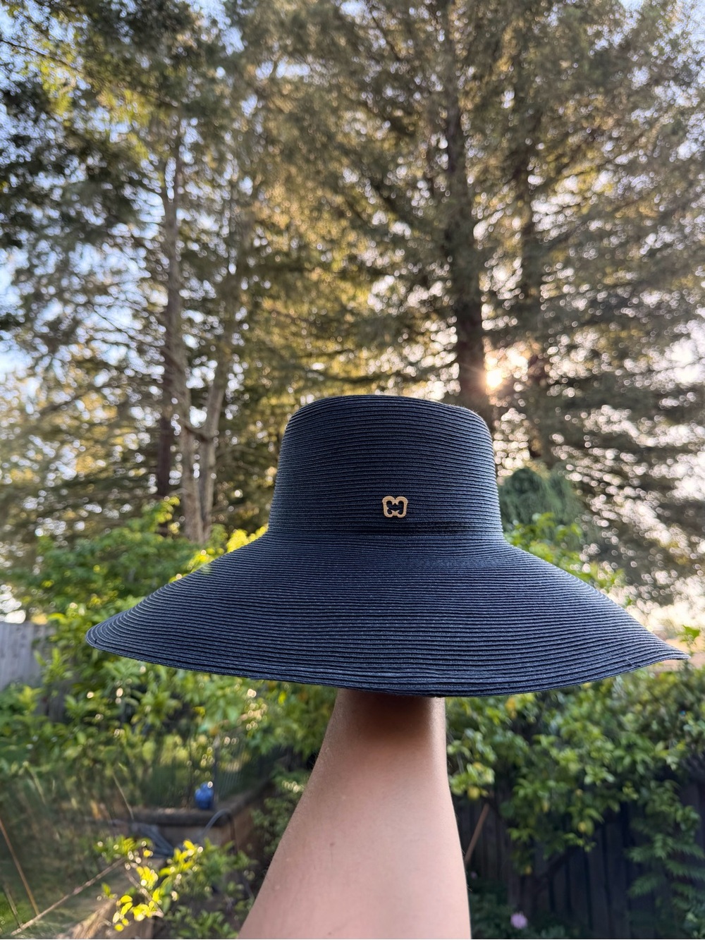 NWOT - 
ERIC JARVIS Black Wide-Brim Straw Hat
5 1/2” - packable! THE SWINGER